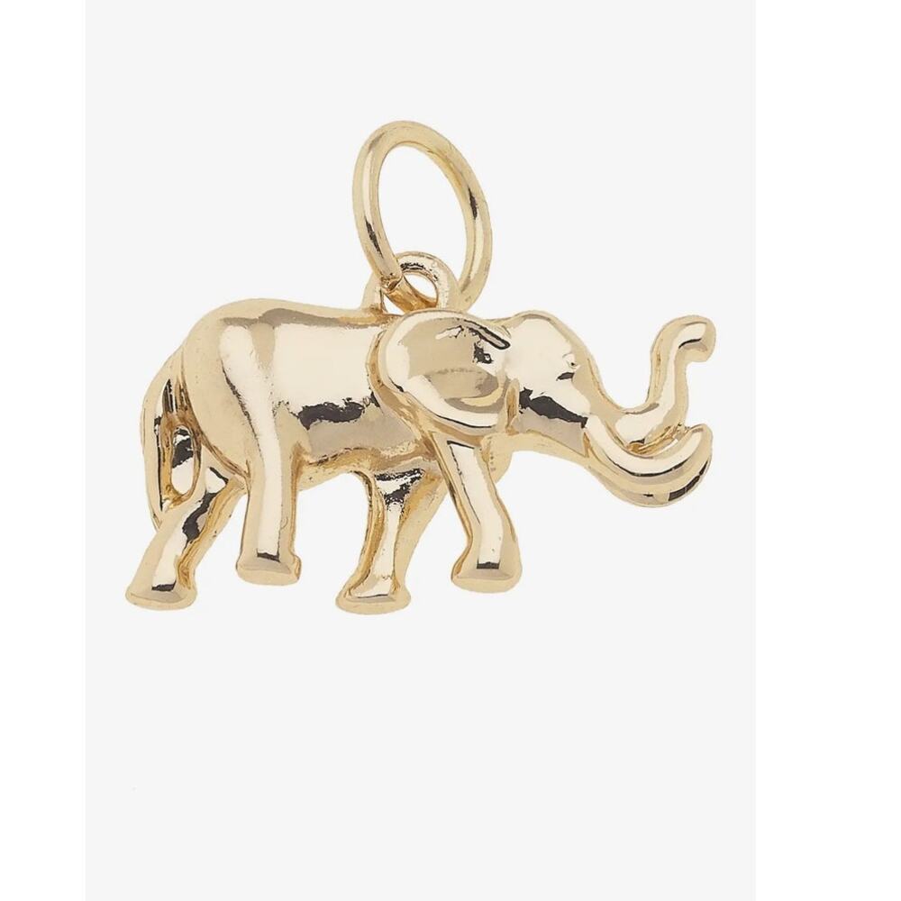 Elephant Charm in Shiny Gold
